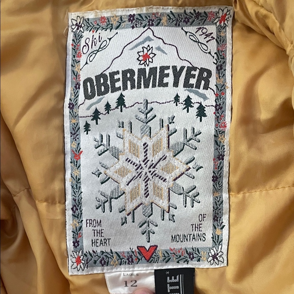 Obermeyer Yellow Jacket with Black Accents with fridged hood - Picture 2 of 5